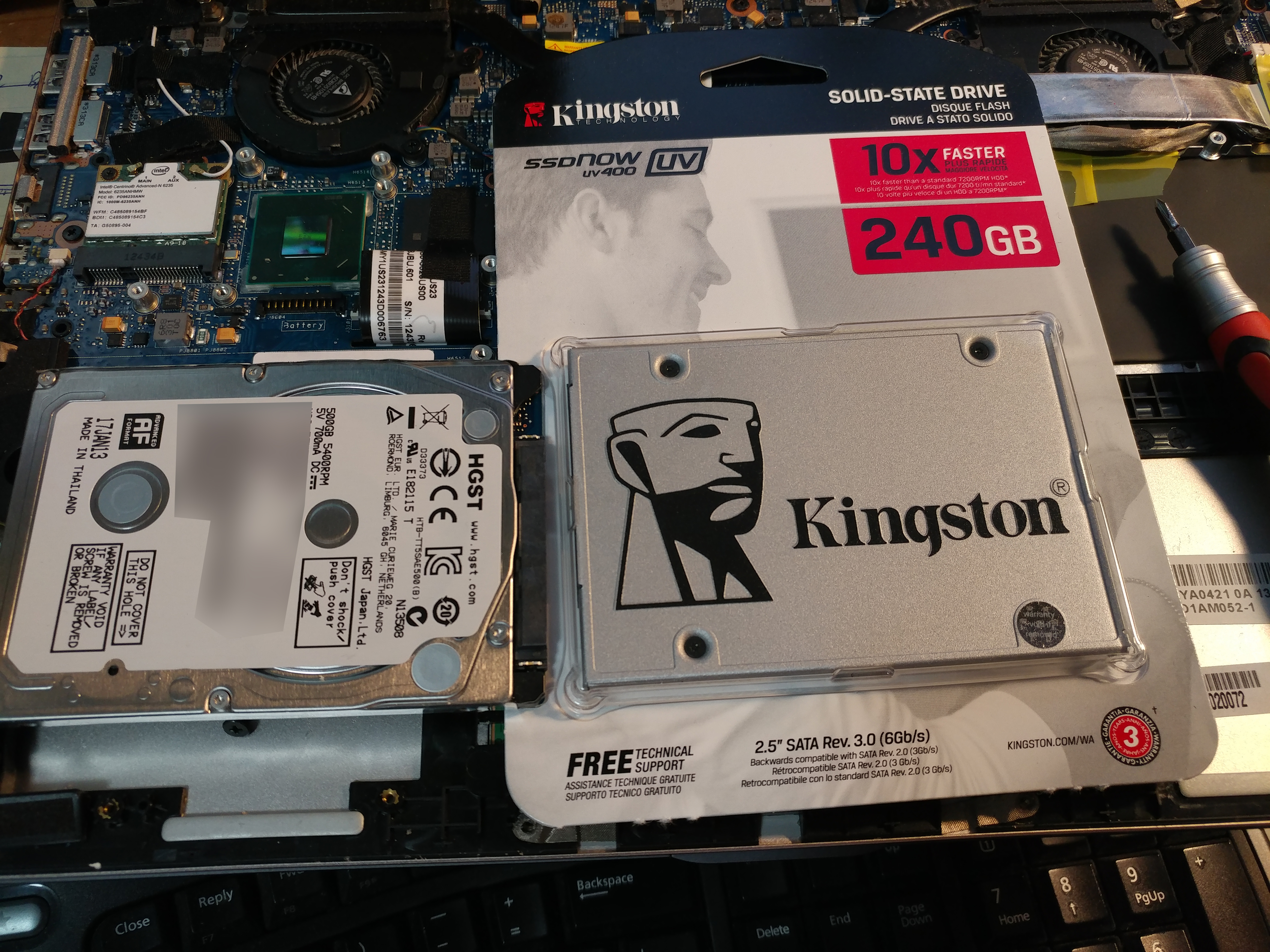 laptop hard drive to SSD swap
