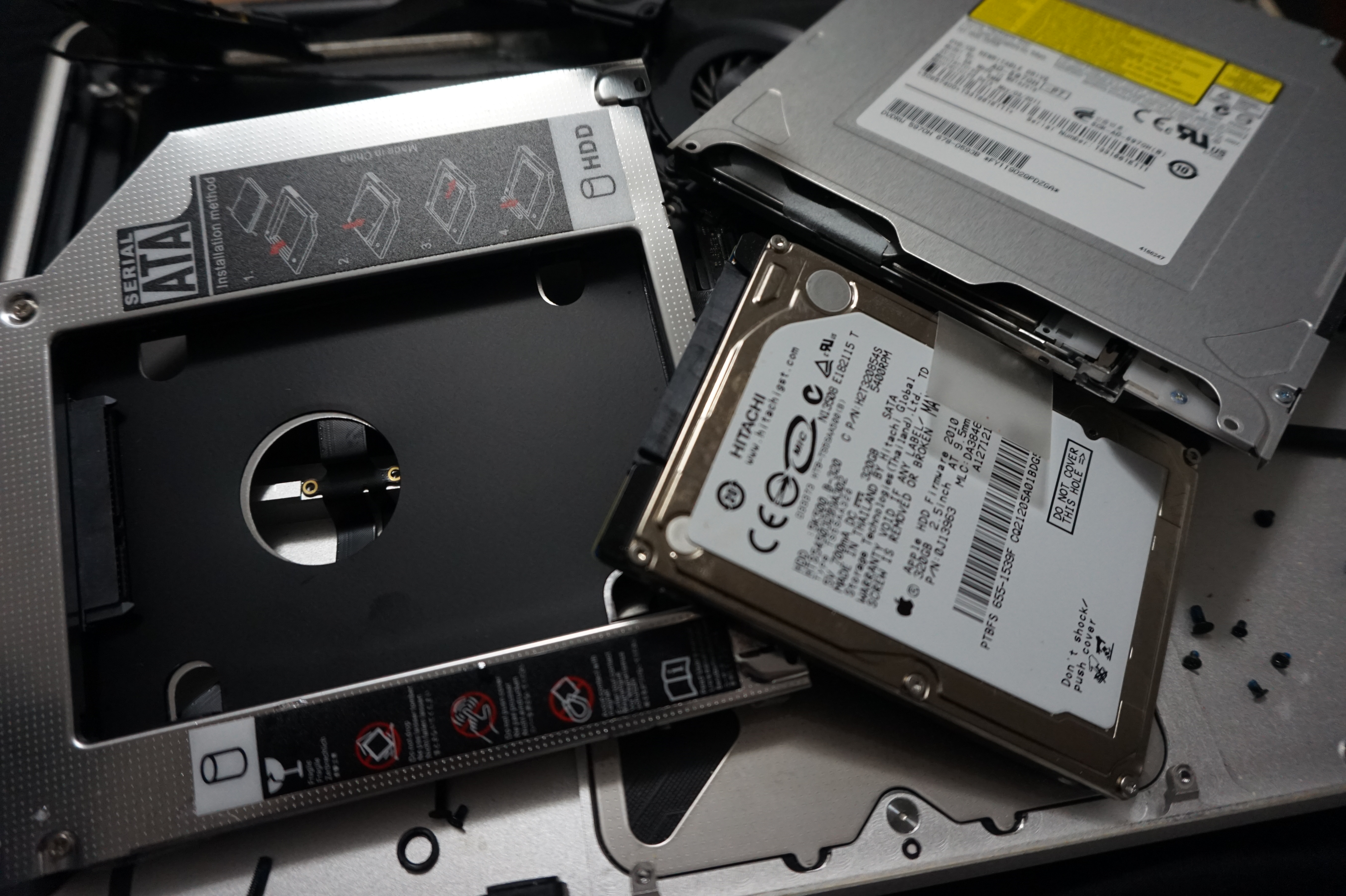 install hard drive into optical drive slot on a laptop