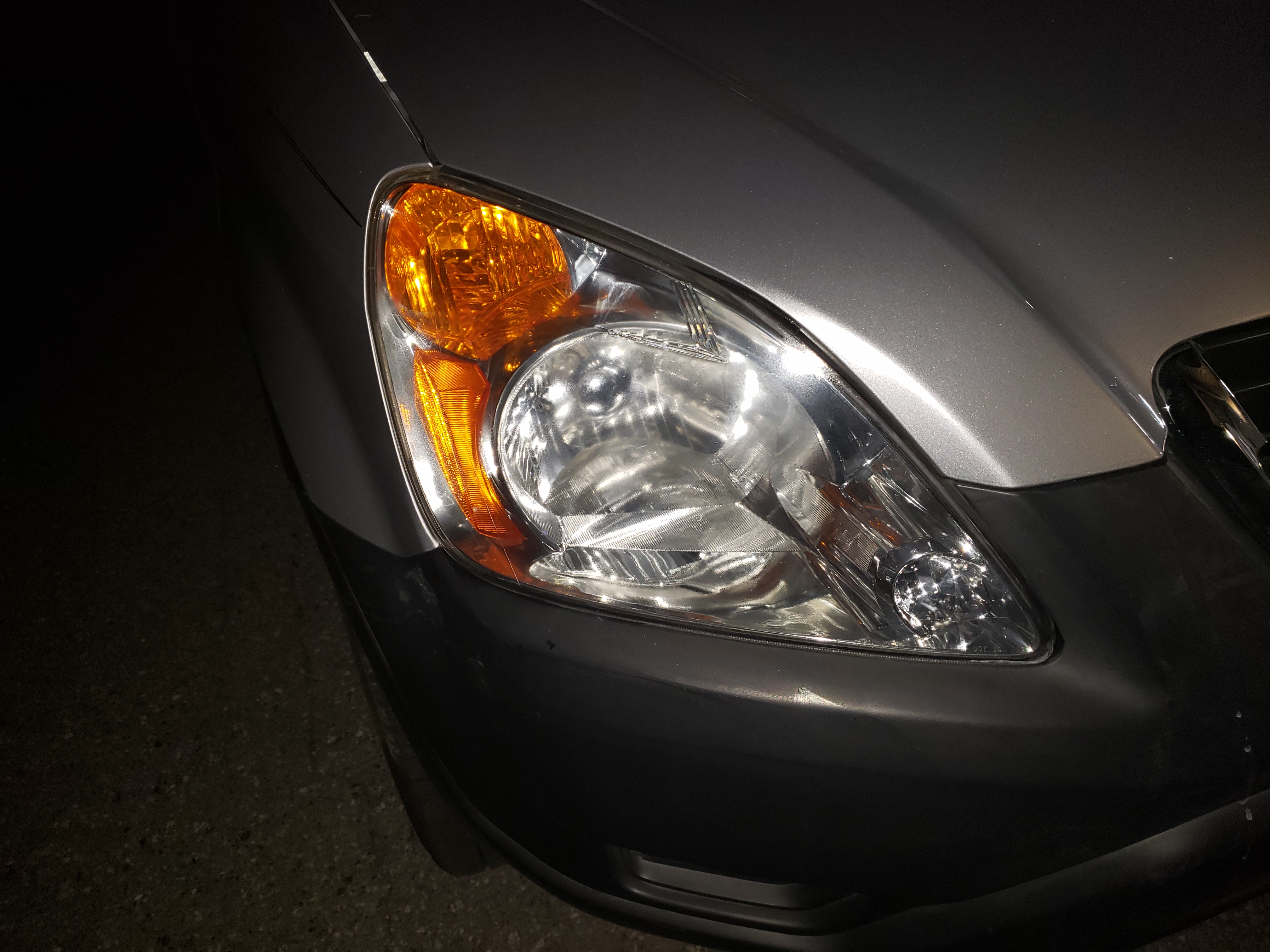 headlights after treatment and clear spray