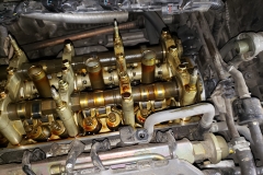 engine with valve cover pulled off