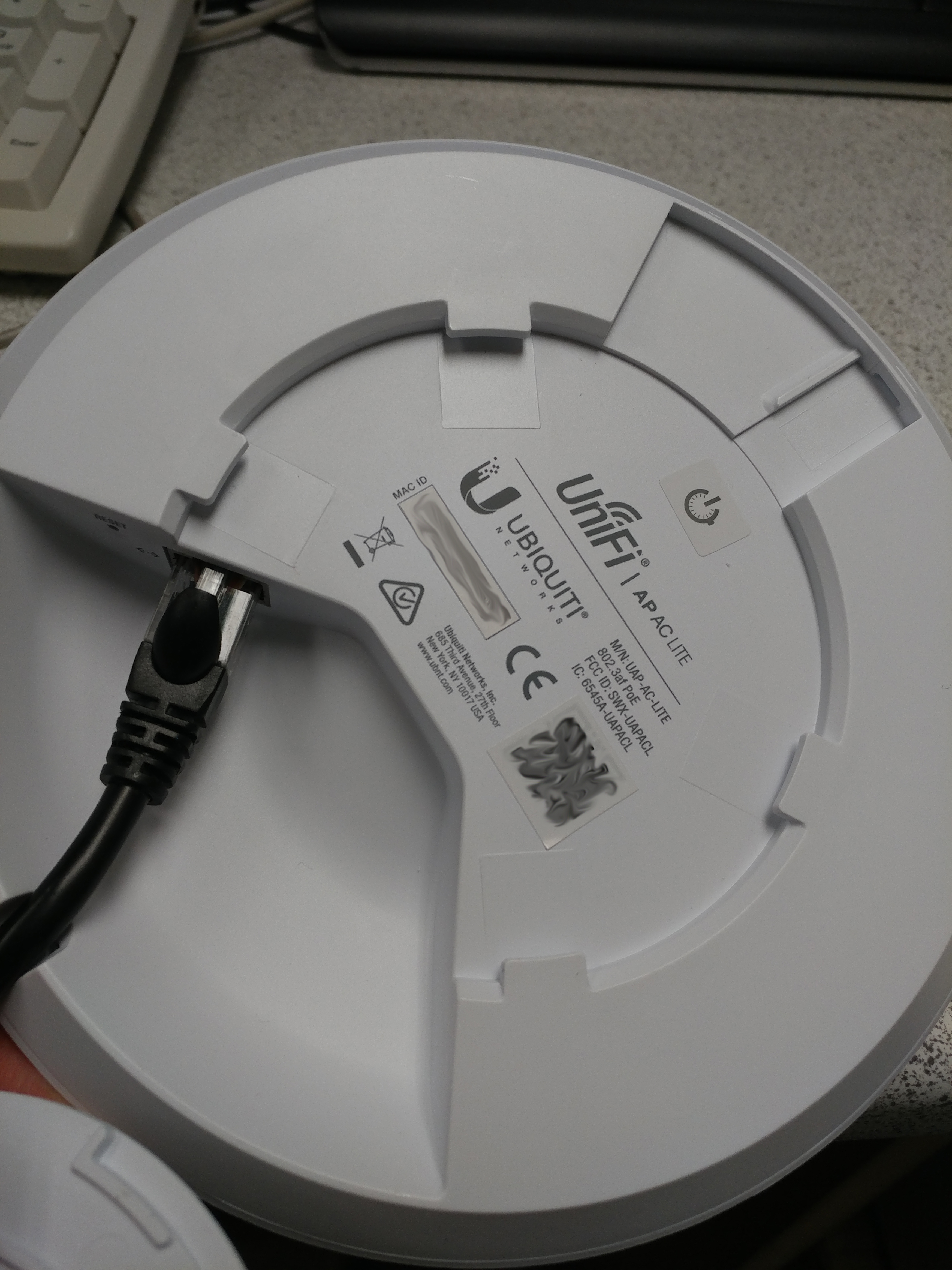 the back of an unifi wifi access point