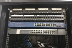 new patch panels and Ethernet switches in the new rack