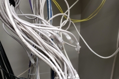 network cables unplugged for the new PoE switch