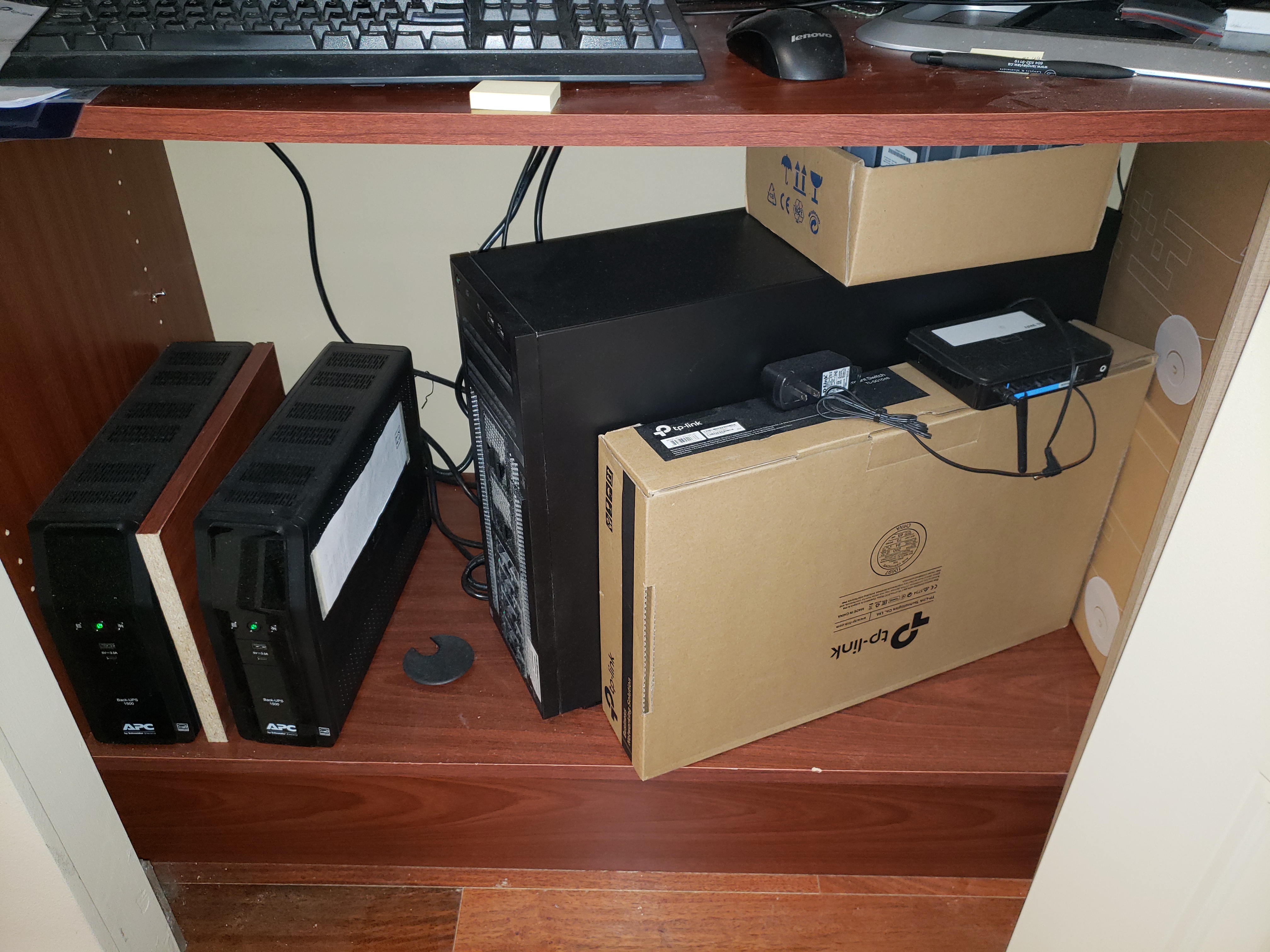 UPS for servers (left) and old server (right)