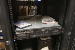 server rack with server (yes dusty)