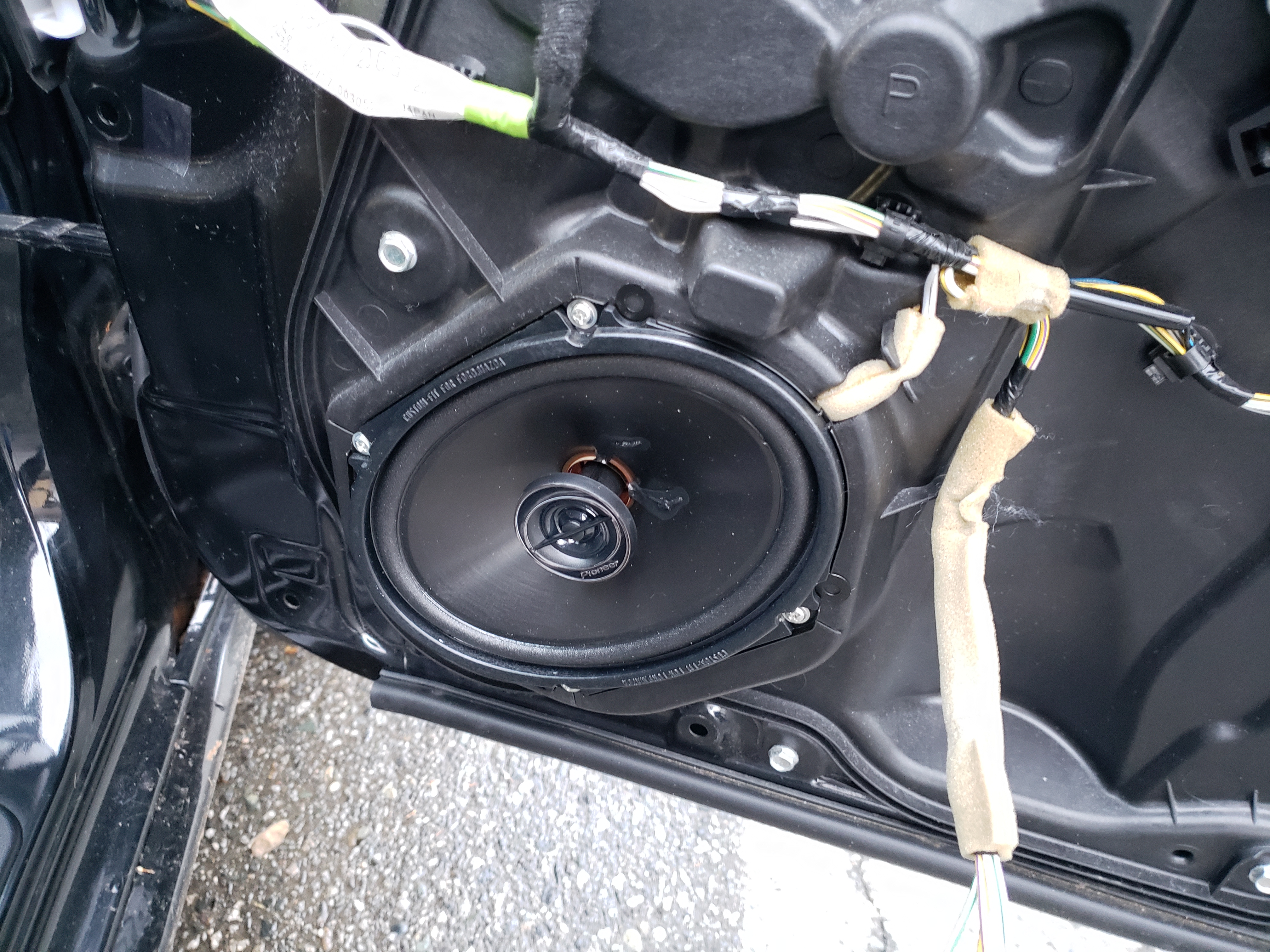 new speaker installed on the passenger side door