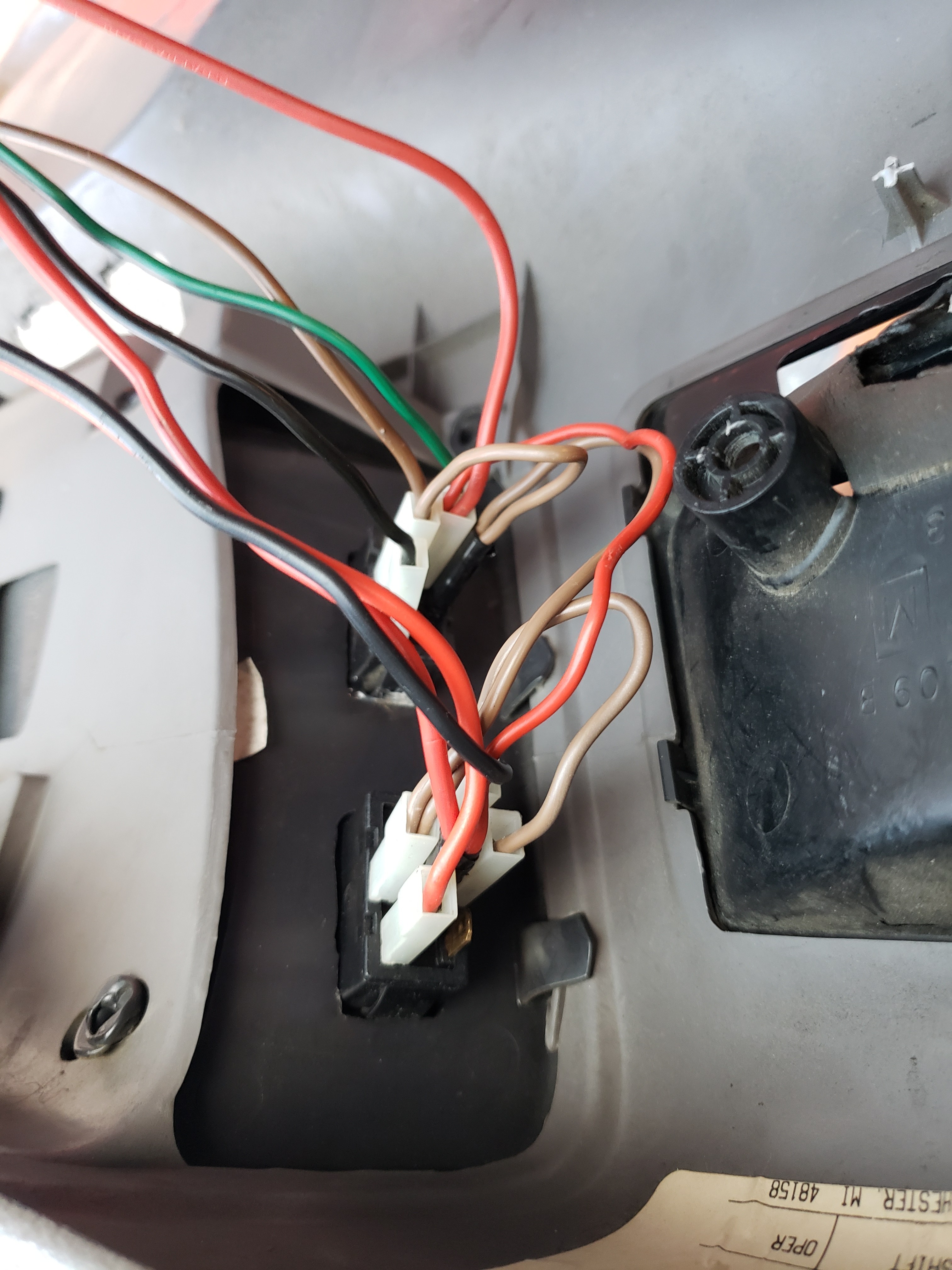inspecting and reconnecting power window power wires