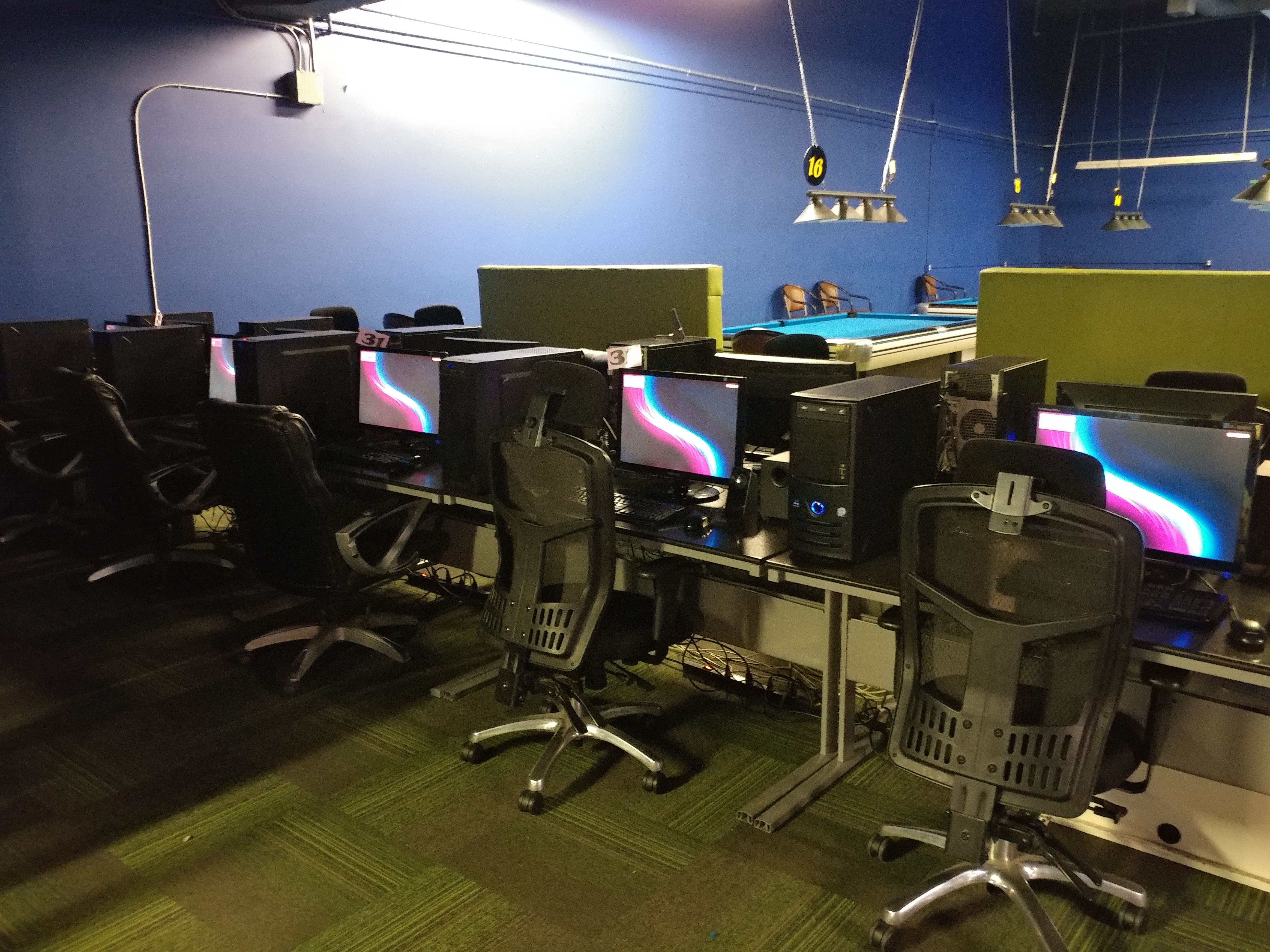 LAN gaming centre setup